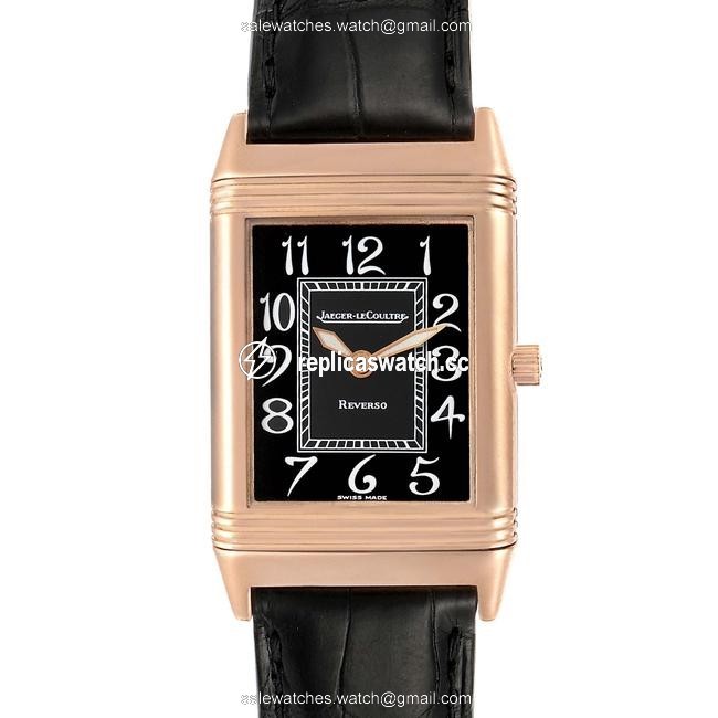 Jaeger-LeCoultre Black Reverso Midsize Rose Gold Mens 250.2.86 Watch Jaeger-LeCoultre Black Reverso Midsize Rose Gold Mens 250.2.86 Watch