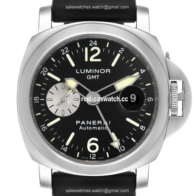 Panerai Black Luminor Gmt Steel Mens Pam00088 Watch Panerai Black Luminor Gmt Steel Mens Pam00088 Watch