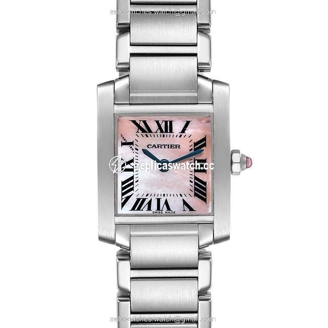 Cartier Pink Mother Of Pearl Francaise Steel Ladies W51028q Watch Cartier Pink Mother Of Pearl Francaise Steel Ladies W51028q Watch
