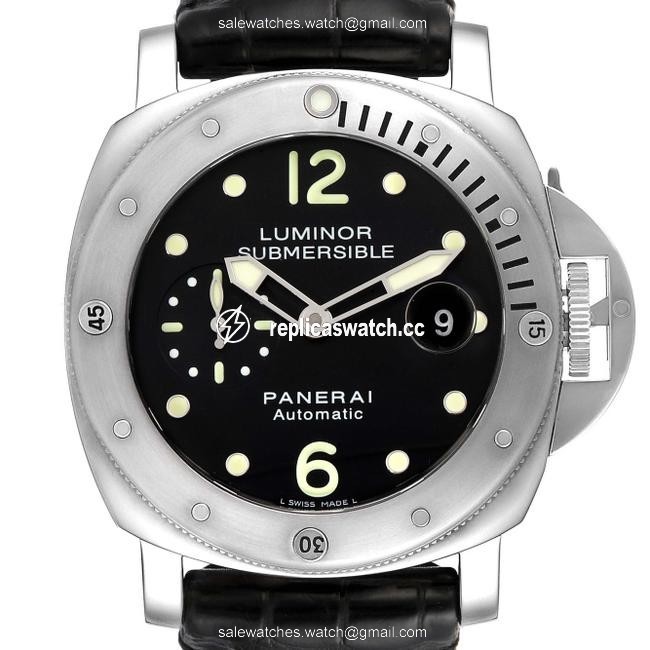 Panerai Black Luminor Submersible 44mm Steel Mens Pam00024 Watch Panerai Black Luminor Submersible 44mm Steel Mens Pam00024 Watch