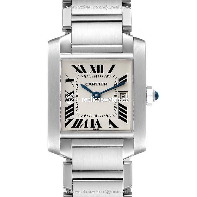 Cartier Silvered Tank Francaise Midsize 25mm Ladies W51011q3 Watch Cartier Silvered Tank Francaise Midsize 25mm Ladies W51011q3 Watch