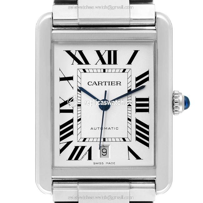 Cartier Silver XL Tank Solo Dial Steel Mens W5200028 Watch Cartier Silver XL Tank Solo Dial Steel Mens W5200028 Watch