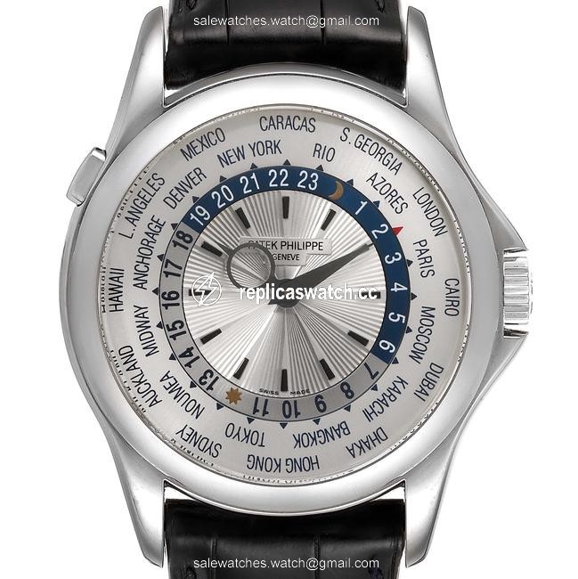 Patek Philippe Silvered Box World Time Complications White Gold 5130 Watch Patek Philippe Silvered Box World Time Complications White Gold 5130 Watch