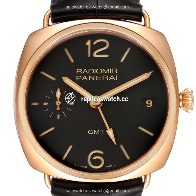 Panerai Brown Radiomir 3 Days 1940 Gmt 18k Rose Gold Mens Pam00421 Watch Panerai Brown Radiomir 3 Days 1940 Gmt 18k Rose Gold Mens Pam00421 Watch