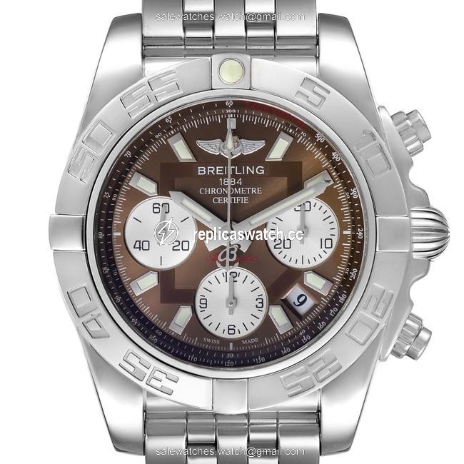 Breitling Brown Chronomat Evolution 41mm Steel Mens Ab0140 Unworn Watch Breitling Brown Chronomat Evolution 41mm Steel Mens Ab0140 Unworn Watch