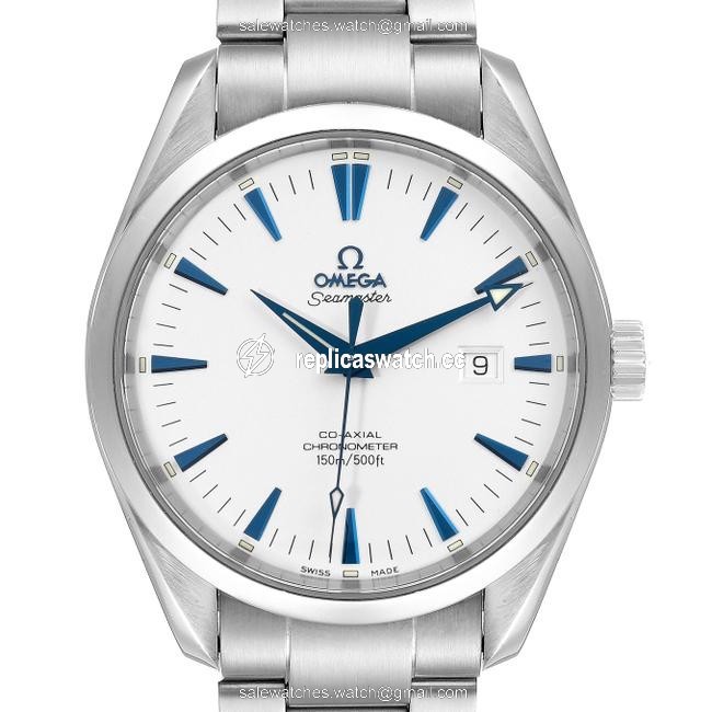Omega Silver Seamaster Aqua Terra Blue Hands Steel Mens 2502.33.00 Watch Omega Silver Seamaster Aqua Terra Blue Hands Steel Mens 2502.33.00 Watch