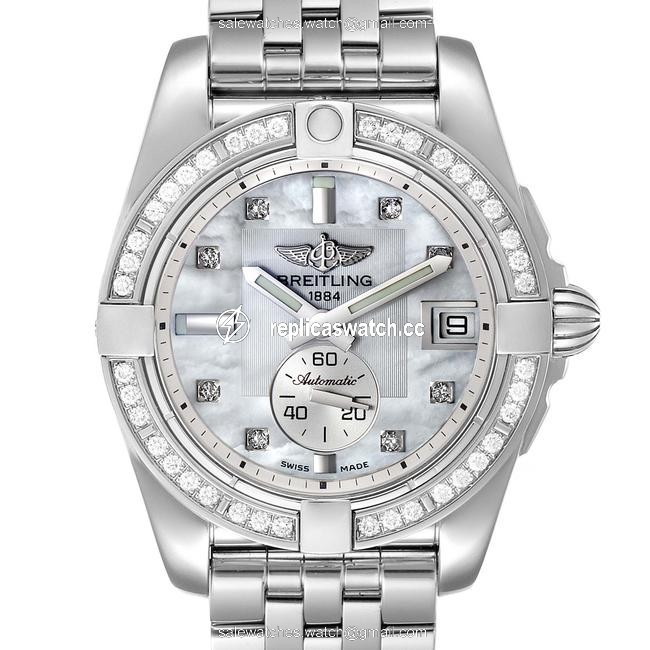 Breitling Mother Of Pearl Galactic 36 Mop Diamond Steel Ladies A37330 Unworn Watch Breitling Mother Of Pearl Galactic 36 Mop Diamond Steel Ladies A37330 Unworn Watch