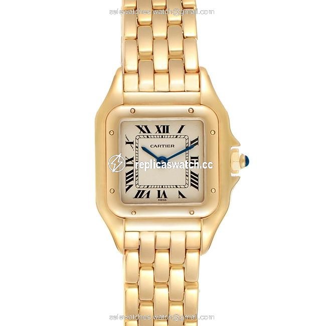 Cartier Silver Panthere Small Yellow Gold Dial Ladies W25022b9 Watch Cartier Silver Panthere Small Yellow Gold Dial Ladies W25022b9 Watch