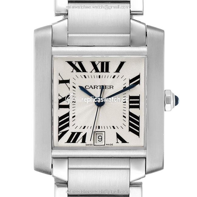 Cartier Silver Box Tank Francaise Large Steel Mens W51002q3 Watch Cartier Silver Box Tank Francaise Large Steel Mens W51002q3 Watch