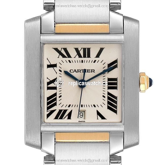 Cartier Silver Tank Francaise Steel Yellow Gold Large Unisex W51005q4 Watch Cartier Silver Tank Francaise Steel Yellow Gold Large Unisex W51005q4 Watch