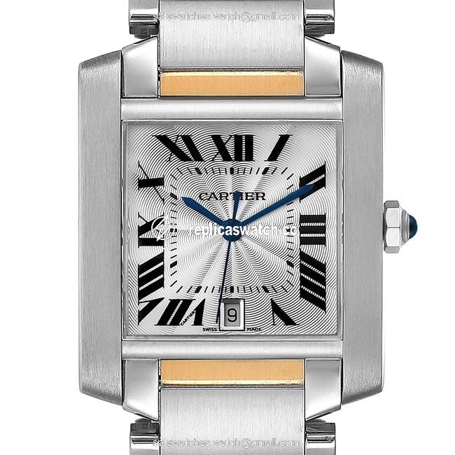 Cartier Silver Tank Francaise Steel Yellow Gold Large Unisex W51005q4 Watch Cartier Silver Tank Francaise Steel Yellow Gold Large Unisex W51005q4 Watch