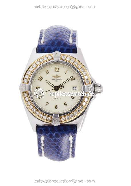 Breitling 18k Gold Steel Diamonds Callistino Ss/18k Quartz Chrono Bezel D52043 Watch Breitling 18k Gold Steel Diamonds Callistino Ss/18k Quartz Chrono Bezel D52043 Watch