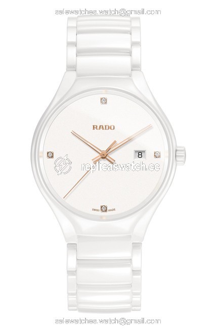 Rado White Ceramic Womens True Diamond Bracelet Watch Rado White Ceramic Womens True Diamond Bracelet Watch