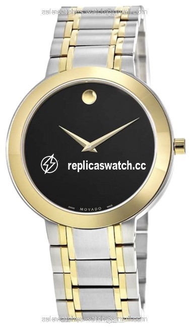 Movado Yellow Gold Silver Black Stiri Dial Two-tone Stainless Steel Watch Movado Yellow Gold Silver Black Stiri Dial Two-tone Stainless Steel Watch
