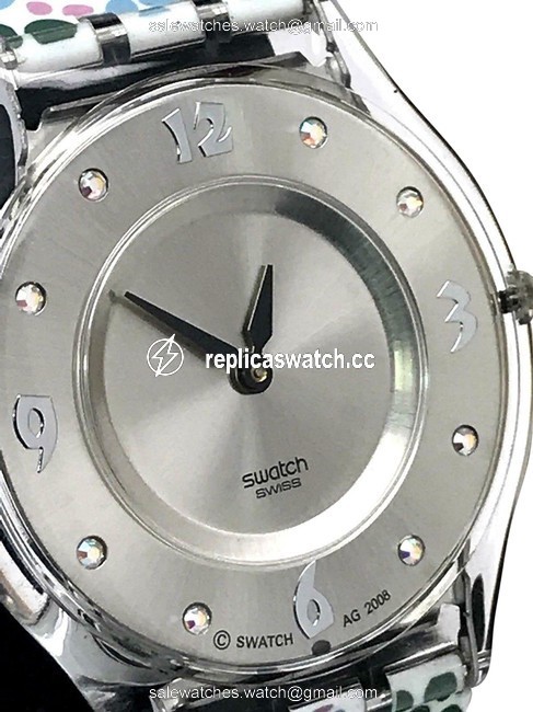Swatch Silver Sfk327 Womens Swiss Botanical Multicolor Silicone Strap Watch Swatch Silver Sfk327 Womens Swiss Botanical Multicolor Silicone Strap Watch