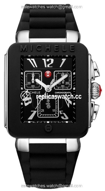 Michele Black Womens Park Silicone Silver Tone Stainless Steel Chronograph Mww06l000002 Watch Michele Black Womens Park Silicone Silver Tone Stainless Steel Chronograph Mww06l000002 Watch