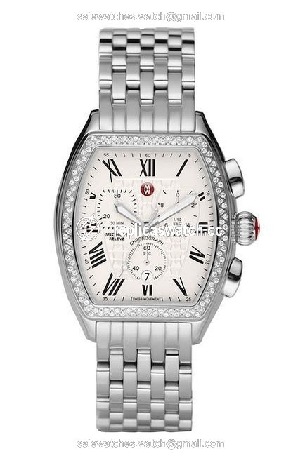 Michele Silver Relev¨¦ Diamond Stainless Steel Mww19a000001 Watch Michele Silver Relev¨¦ Diamond Stainless Steel Mww19a000001 Watch