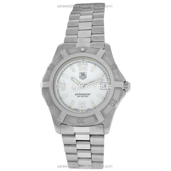 TAG Heuer Silver 2000 Wn1111.ba0311 Mens Midsize 200m Steel Date Quartz 37mm Watch TAG Heuer Silver 2000 Wn1111.ba0311 Mens Midsize 200m Steel Date Quartz 37mm Watch