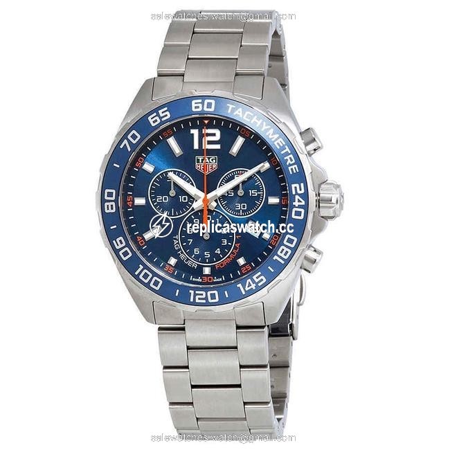 TAG Heuer Blue Silver Tone Formula 1 Index H-marker Chronograph S-steel Quartz Round Mens Watch TAG Heuer Blue Silver Tone Formula 1 Index H-marker Chronograph S-steel Quartz Round Mens Watch