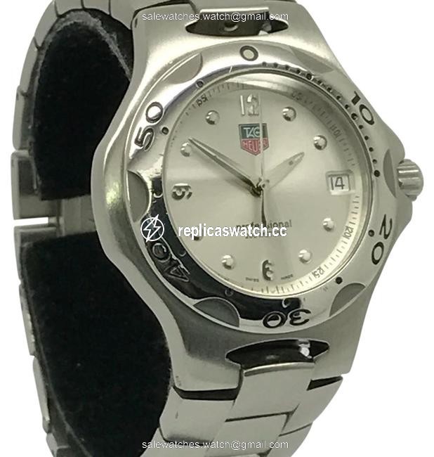 TAG Heuer Silver Professional Mens Wl1114 Swiss Quartz 200m Date Gray Watch TAG Heuer Silver Professional Mens Wl1114 Swiss Quartz 200m Date Gray Watch