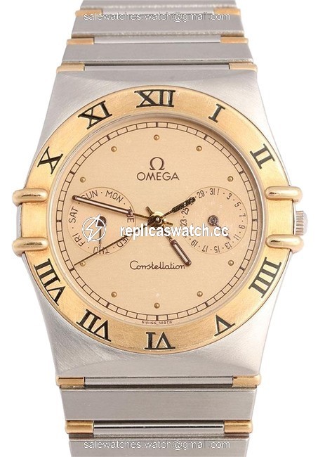 Omega Gold and Stainless Steel Mid-size Constellation Two Tone Watch Omega Gold and Stainless Steel Mid-size Constellation Two Tone Watch