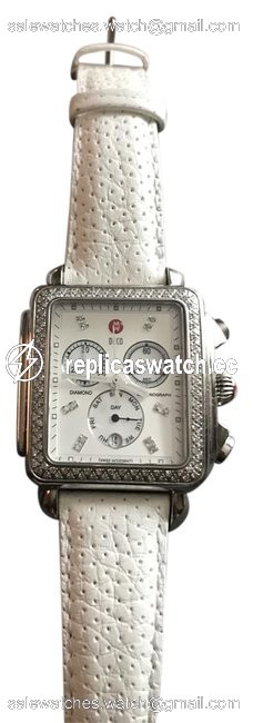 Michele Silver XL Diamond Deco with Extra Bands Watch Michele Silver XL Diamond Deco with Extra Bands Watch