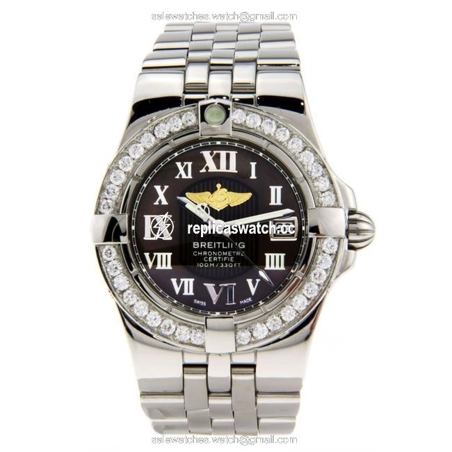 Breitling Stainless Steel Starliner Ladies with Diamond Bezel 30mm Watch Breitling Stainless Steel Starliner Ladies with Diamond Bezel 30mm Watch
