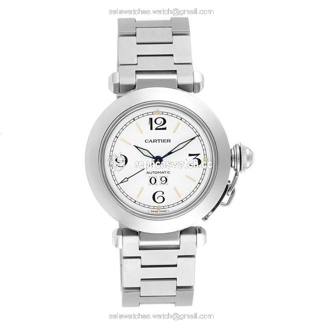 Cartier White Stainless Steel Pasha C W31044m7 Womens Wristwatch 35 Mm Watch Cartier White Stainless Steel Pasha C W31044m7 Womens Wristwatch 35 Mm Watch