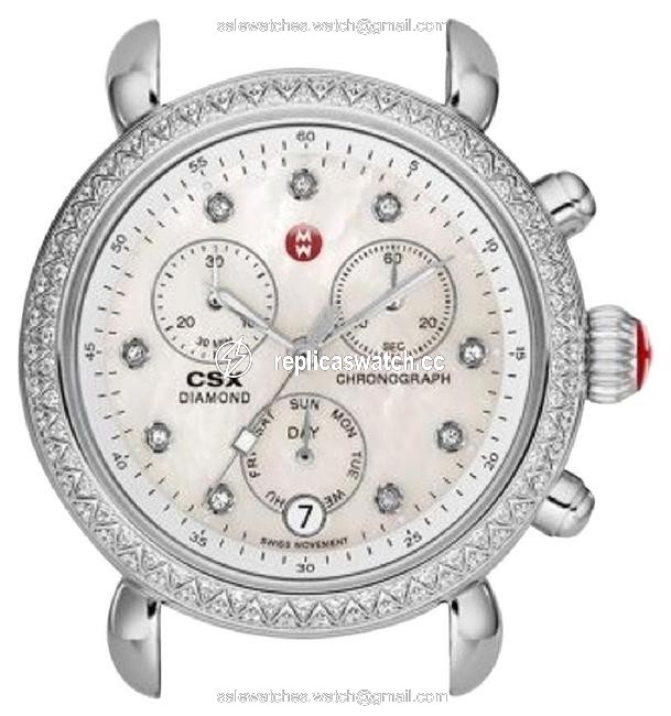 Michele Reserved 4 Lin Csx-36 Diamond Diamond Dial Alligator-skin Strap Watch Michele Reserved 4 Lin Csx-36 Diamond Diamond Dial Alligator-skin Strap Watch