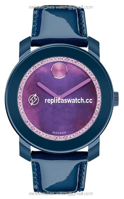 Movado Blue Watercolors 3600268 Leather Purple Dial Watch Movado Blue Watercolors 3600268 Leather Purple Dial Watch