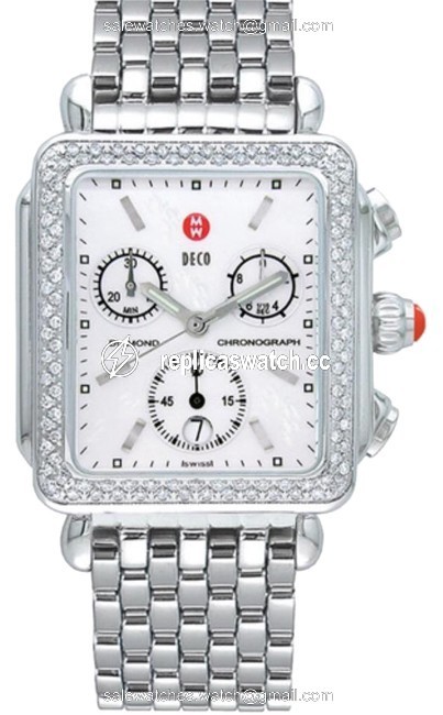 Michele Silver Signature Deco Diamond Watch Michele Silver Signature Deco Diamond Watch