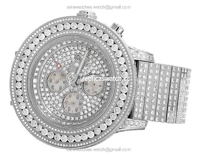 Breitling Stainless Steel XL Custom Super Avenger Aeromarine 53 Mm Genuine Diamond 34 Ct Watch Breitling Stainless Steel XL Custom Super Avenger Aeromarine 53 Mm Genuine Diamond 34 Ct Watch