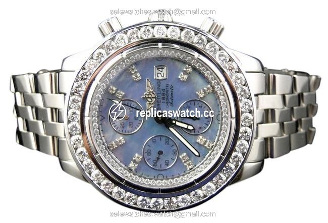 Breitling Stainless Steel Custom Mens Windrider Evolution A13356 45 Mm Diamond Ct Watch Breitling Stainless Steel Custom Mens Windrider Evolution A13356 45 Mm Diamond Ct Watch