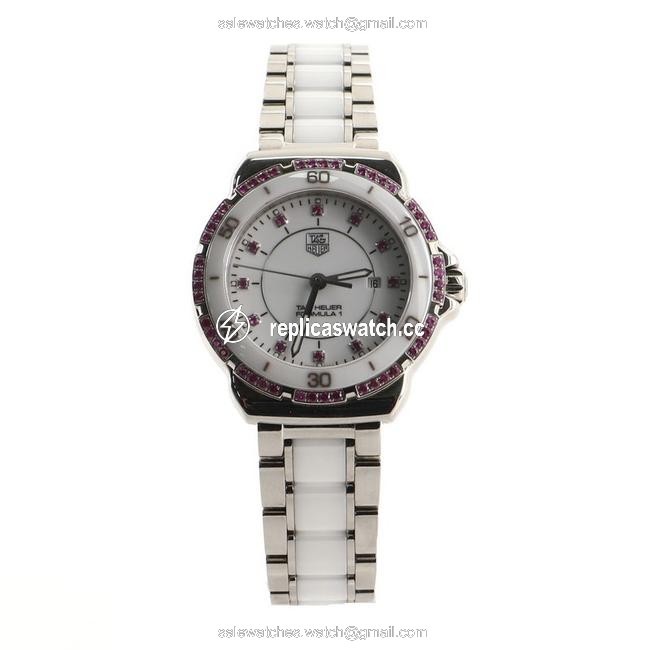 TAG Heuer Formula 1 Quartz Stainless Steel and Ceramic with Pink Sapphire Watch TAG Heuer Formula 1 Quartz Stainless Steel and Ceramic with Pink Sapphire Watch