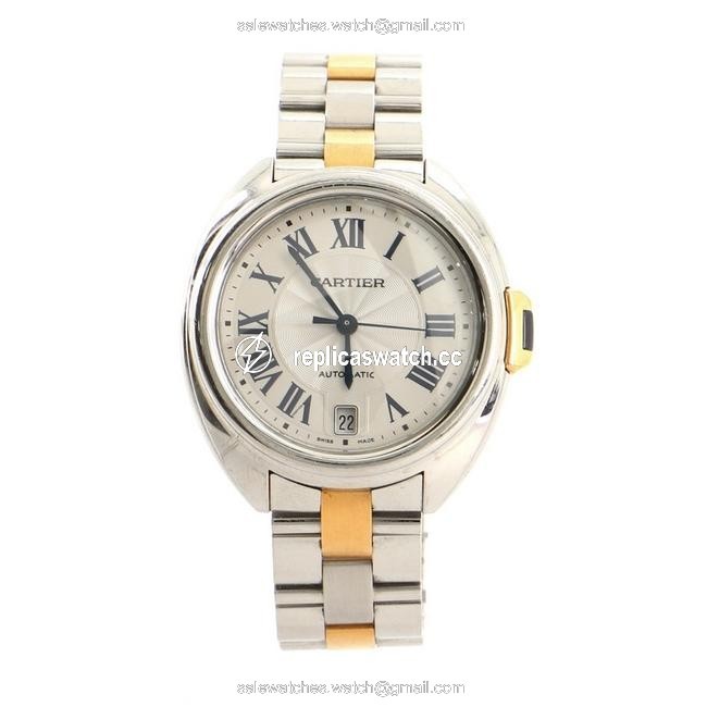 Cartier Cle De Stainless Steel and Rose Gold 35 Watch Cartier Cle De Stainless Steel and Rose Gold 35 Watch