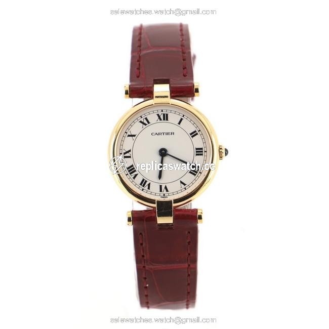 Cartier Vendome Quartz Yellow Gold and Alligator 24 Watch Cartier Vendome Quartz Yellow Gold and Alligator 24 Watch
