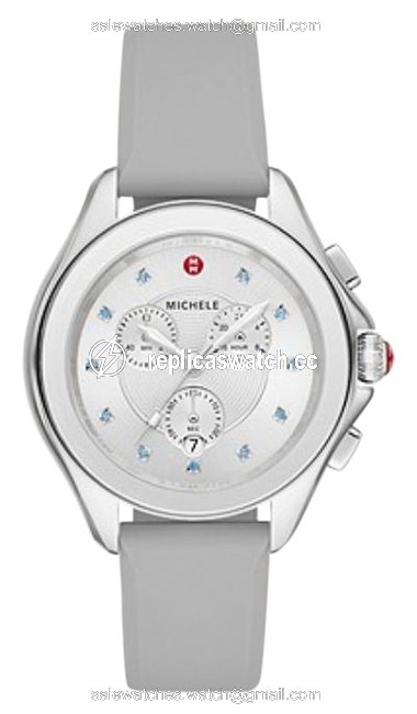 Michele Grey Silver Cape Stainless Blue Topaz Watch Michele Grey Silver Cape Stainless Blue Topaz Watch