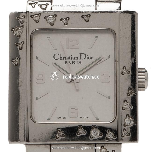 Dior White Stainless Steel Christal Womens Wristwatch 38mm Watch Dior White Stainless Steel Christal Womens Wristwatch 38mm Watch