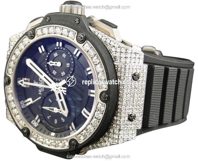 Hublot Stainless Steel Big Bang King Power Reserve Diamond 13 Ct Watch Hublot Stainless Steel Big Bang King Power Reserve Diamond 13 Ct Watch