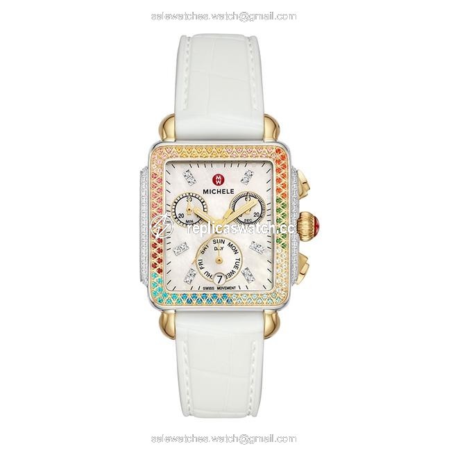 Michele Two Tone Deco Carousel 18k Gold Diamond Mww06p000297 Watch Michele Two Tone Deco Carousel 18k Gold Diamond Mww06p000297 Watch