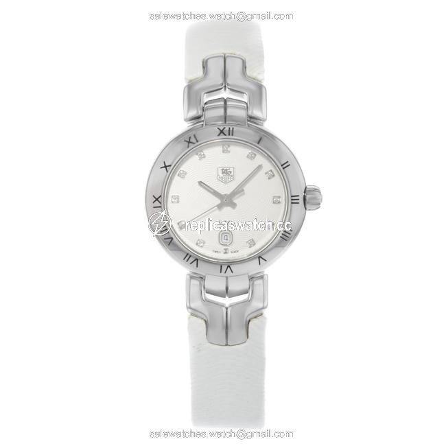 TAG Heuer White Link Date Steel Leather Ladies Wat1411.fc6316 Watch TAG Heuer White Link Date Steel Leather Ladies Wat1411.fc6316 Watch