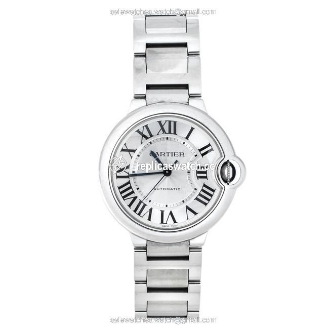 Cartier Silver Stainless Steel Ballon Bleu 3284 Womens Wristwatch 36 Mm Watch Cartier Silver Stainless Steel Ballon Bleu 3284 Womens Wristwatch 36 Mm Watch