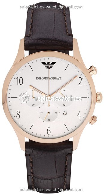 Emporio Armani Ar1916 Dress Black Leather White Dial Mens Watch Emporio Armani Ar1916 Dress Black Leather White Dial Mens Watch