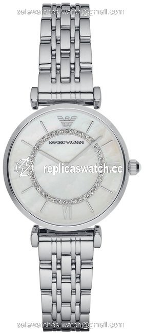 Emporio Armani Silver Mother Of Pearl Dial Womens Ar1908 Watch Emporio Armani Silver Mother Of Pearl Dial Womens Ar1908 Watch