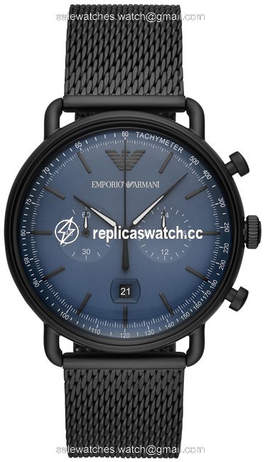 Emporio Armani Black Stainless Steel Mesh Blue Dial Mens Watchar11201 Watch Emporio Armani Black Stainless Steel Mesh Blue Dial Mens Watchar11201 Watch