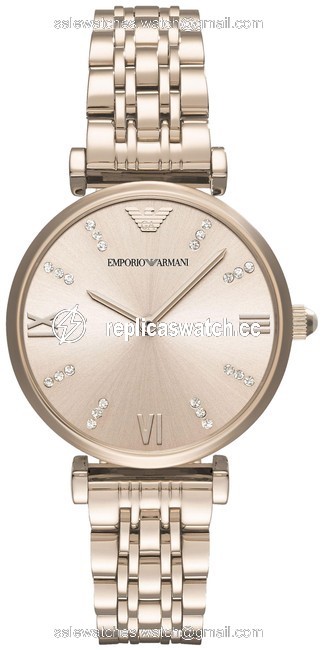 Emporio Armani Pale Pink Dress Bracelet Stainless Steel Womens Ar11059 Watch Emporio Armani Pale Pink Dress Bracelet Stainless Steel Womens Ar11059 Watch