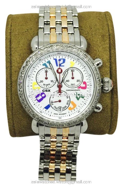 Michele Multi-color Tone 1.0 Ct Csx 36 Carousel Mw03m00a0933 Ss Band Watch Michele Multi-color Tone 1.0 Ct Csx 36 Carousel Mw03m00a0933 Ss Band Watch
