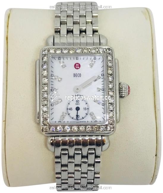 Michele Silver 1.15ct Diamond Deco Mother Of Pearl 40 Diamonds Mw06v00a0046 Watch Michele Silver 1.15ct Diamond Deco Mother Of Pearl 40 Diamonds Mw06v00a0046 Watch