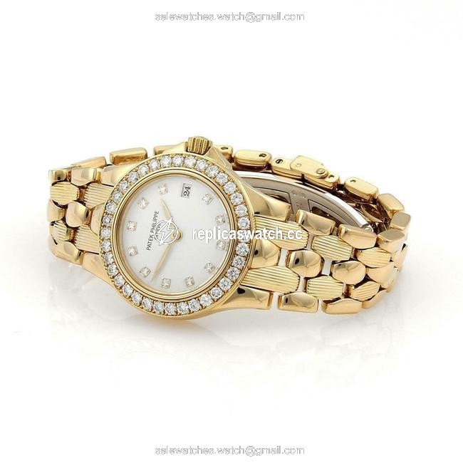 Patek Philippe 50502 Neptune 1ct Diamonds 18k Yellow Gold Date Ladies Watch Patek Philippe 50502 Neptune 1ct Diamonds 18k Yellow Gold Date Ladies Watch