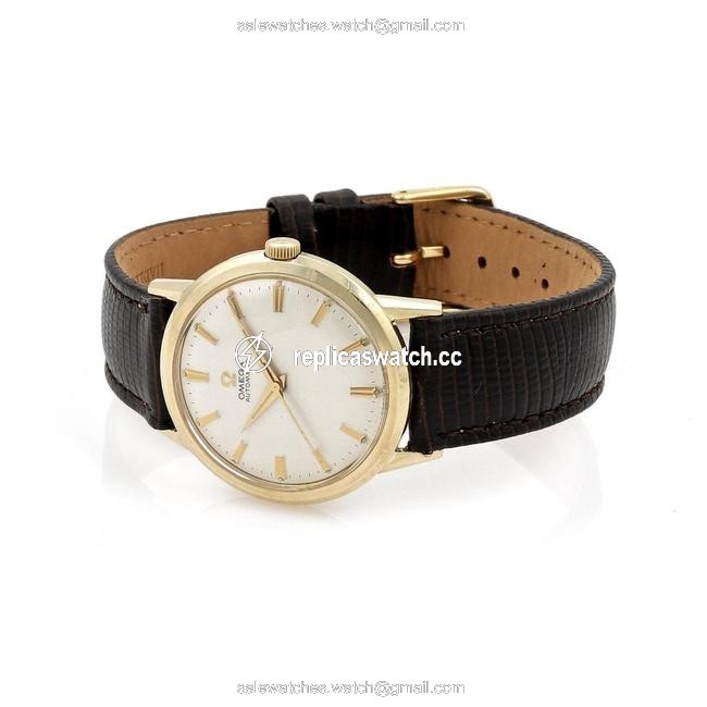 Omega Vintage Steel & 10k Gold Filled Mens Wrist Leather Watch Omega Vintage Steel & 10k Gold Filled Mens Wrist Leather Watch